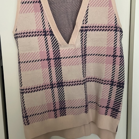 Pastel multicolored waist-length sweater vest blouse - Picture 2 of 6